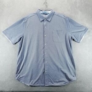 Tommy Bahama Shirt Mens 2XLT Blue San Lucio Stretch Short Sleeve Button Front